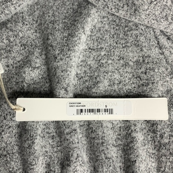 Caslon Heathered Gray Peplum Tie Waist Top - Picture 7 of 8